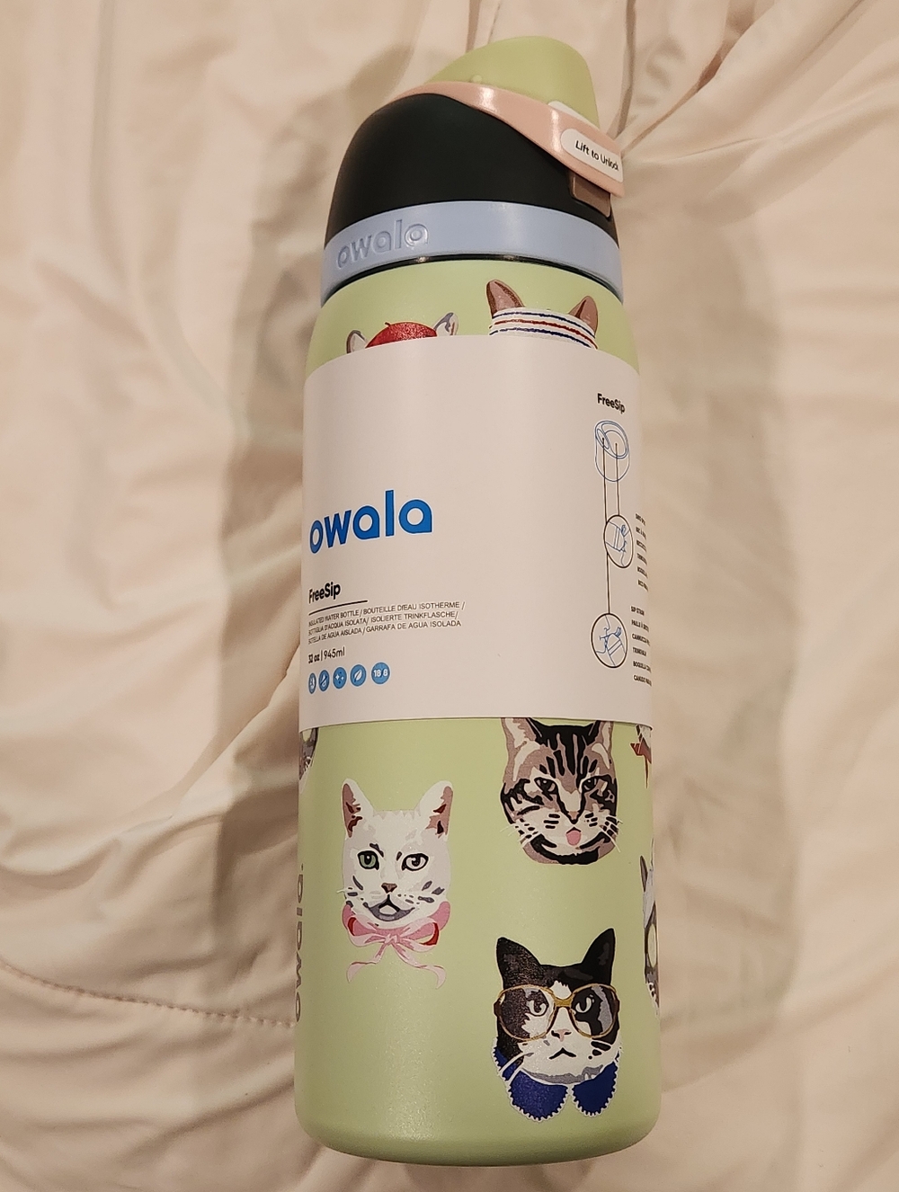 New OWALA Cat Collage 32 oz. Water Bottle